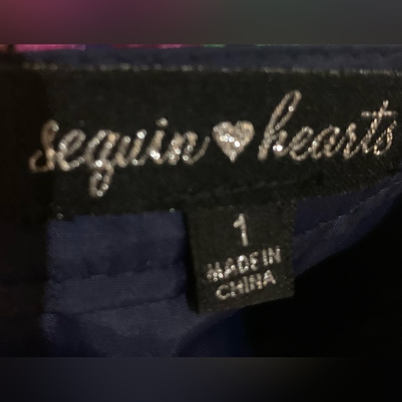 Size 1 Juniors Formal Two Piece Dress Navy Floral - Picture 8 of 8